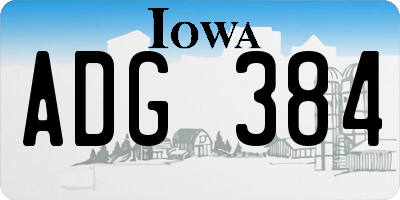 IA license plate ADG384