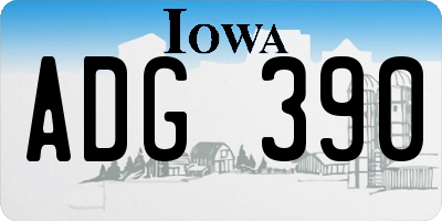 IA license plate ADG390