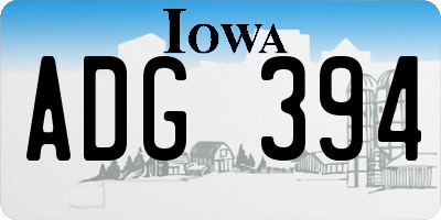 IA license plate ADG394