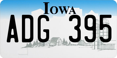 IA license plate ADG395
