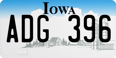 IA license plate ADG396