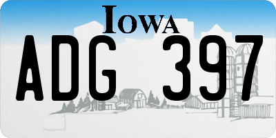 IA license plate ADG397