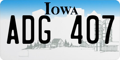 IA license plate ADG407