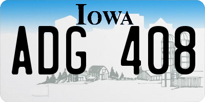 IA license plate ADG408