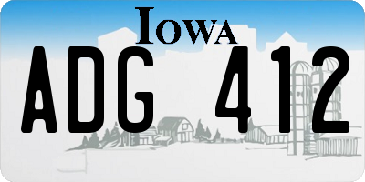 IA license plate ADG412