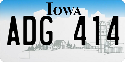 IA license plate ADG414