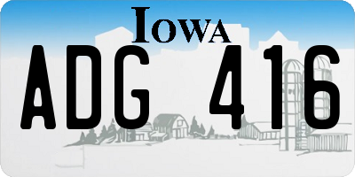IA license plate ADG416