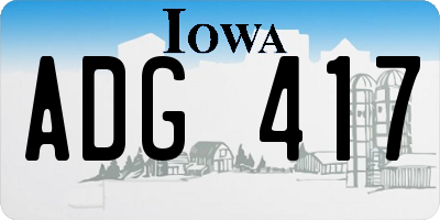 IA license plate ADG417