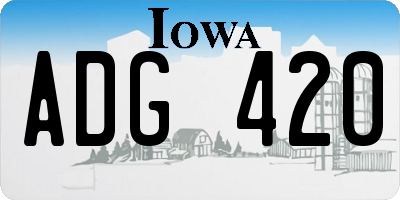 IA license plate ADG420