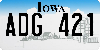 IA license plate ADG421
