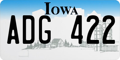 IA license plate ADG422