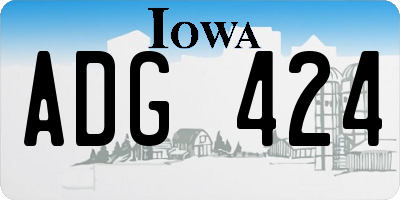 IA license plate ADG424