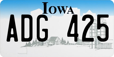 IA license plate ADG425