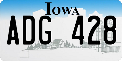 IA license plate ADG428