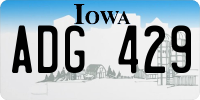 IA license plate ADG429