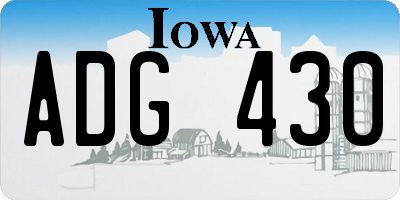 IA license plate ADG430