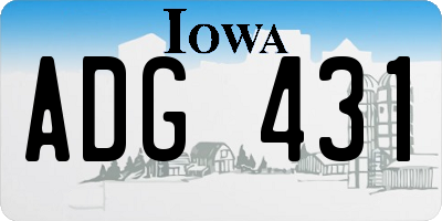 IA license plate ADG431
