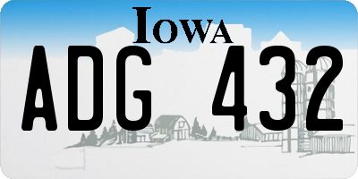 IA license plate ADG432