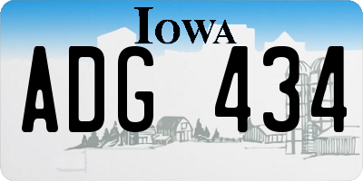 IA license plate ADG434