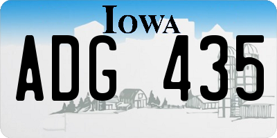 IA license plate ADG435