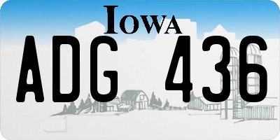 IA license plate ADG436