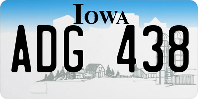 IA license plate ADG438
