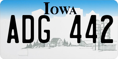 IA license plate ADG442