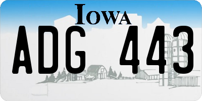 IA license plate ADG443