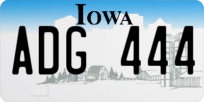 IA license plate ADG444