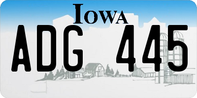 IA license plate ADG445