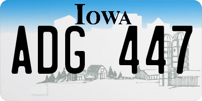 IA license plate ADG447