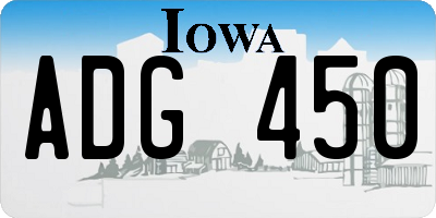 IA license plate ADG450