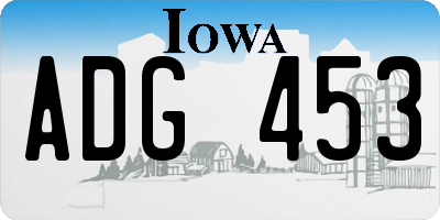 IA license plate ADG453