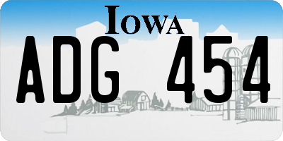 IA license plate ADG454