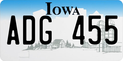 IA license plate ADG455