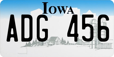 IA license plate ADG456