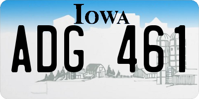 IA license plate ADG461