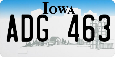 IA license plate ADG463
