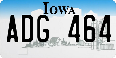 IA license plate ADG464