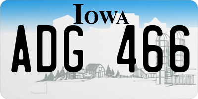 IA license plate ADG466