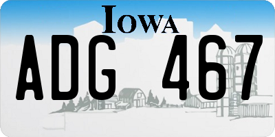 IA license plate ADG467