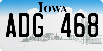 IA license plate ADG468
