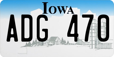 IA license plate ADG470