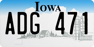 IA license plate ADG471