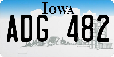 IA license plate ADG482
