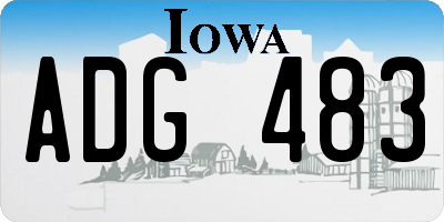 IA license plate ADG483