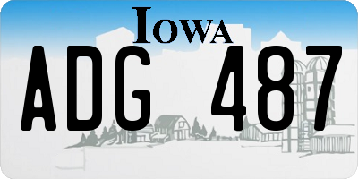 IA license plate ADG487