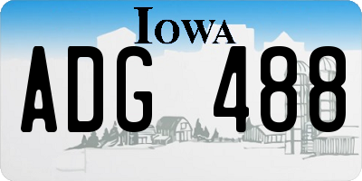 IA license plate ADG488