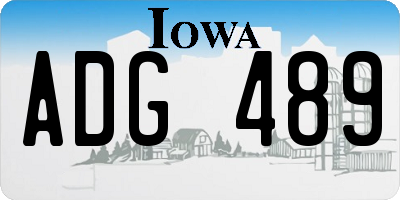 IA license plate ADG489