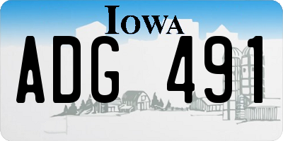 IA license plate ADG491